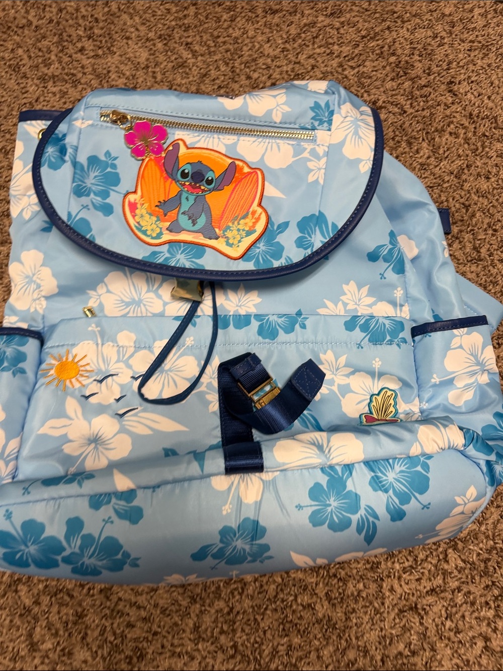 Disney Lilo & Stitch Hibiscus Blue Backpack — BoxLunch Exclusive